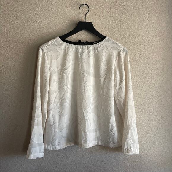 LOFT Off White Textured Blouse Size Small - Picture 1 of 7